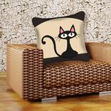 春天3D十字绣天猫新款抱枕动物猫咪黑猫可爱简单卧室客厅靠枕抱枕