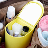 多彩色带镜迷你化妆盒时尚收纳盒小型储物盒有盖塑料盒首饰品盒子