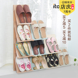 日本创意折叠鞋架 简易立式防滑鞋子架 叠加式收纳架多层鞋柜百货