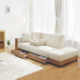 日式多功能布艺沙发组合宜家小户型双人沙发储物抽屉沙发床可折叠