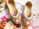 三八女王节特价包邮串珠鞋巴基斯坦手工牛皮女鞋平跟民族绣花鞋