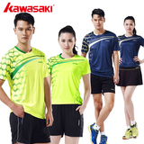 川崎Kawasaki羽毛球服套装男女款衣服短袖短裤裙运动服速干透气