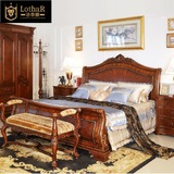 洛泰尔 美式简约实木床 欧式卧室高档1.8米古典实木框架床1.5米