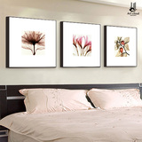云图抽象透明花卧室装饰画床头 现代简约客厅淡雅沙发背景墙挂画