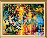 正品DIY数字油画卧室客厅餐厅欧式风景人物手绘 浪漫亲吻40*50cm