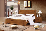 全实木床 榆木床 1.8米双人床 厚重款 榆木床高箱储物KO水曲柳床