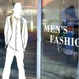 时尚精品男装男模商场服装店市场店铺橱窗玻璃墙贴饰男生公寓墙贴