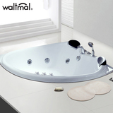 沃特玛 三角扇形浴缸 嵌入式双人按摩浴缸 1.3 1.4米 恒温加热
