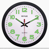 Riyue12英寸夜光钟表客厅挂钟静音卧室挂表大厅石英钟现代墙钟