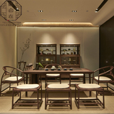 新中式实木茶桌茶几会所禅意大茶台客厅接待室茶桌椅茶室家具组合