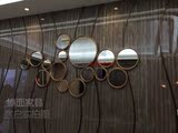 餐厅挂镜墙面镜饰圆形组合镜铁艺装饰镜可挂墙仿古铜色玄关镜壁饰