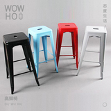 [WOWHOO]欧式铁艺设计师金属椅 酒吧椅高脚椅 铁皮吧凳吧台椅