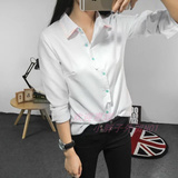 XPW155韩版白衬衫2016春季新款休闲宽松打底长袖衬衣 纯棉不透女