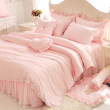 韩式风床单被套夏天床上四件套纯棉1.8m床双人夏季蕾丝公主风2.0m