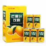 韩国进口饮料 LOTTE乐天芒果汁180ml*12瓶装 夏季浓缩果味饮料