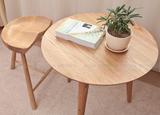 小户型餐桌实木圆形餐桌椅组合北欧日式宜家简约现代白橡木圆桌子