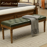 卡琳达 美式乡村实木床尾凳 经典美式卧室家具 凳子1508-W