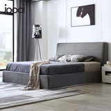 北欧布艺床简约现代可拆洗1.8米时尚软包床双人床小户型布床婚床