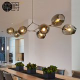 北欧创意艺术灯饰 餐厅服装店卧室客厅个性玻璃球魔豆球吊灯