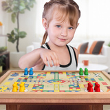 具木制飞行棋象棋 幼儿园宝宝益智力木质亲子桌面游戏礼物儿童玩