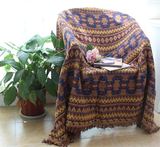 外贸纯棉波西米亚风格沙发巾毯盖巾床毯桌布欧式田园装饰毯线毯