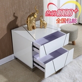 床头柜简约现代白色烤漆卧室床边柜欧式简易储物板式小抽屉柜特价
