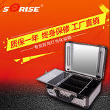 srise小型专业带灯化妆箱手提便携带镜子彩妆跟妆美甲工具箱