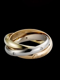 美国代购正品 Cartier/卡地亚 Trinity系列镶5钻三色金三环戒指
