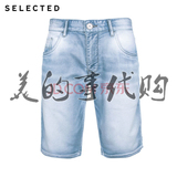 思莱德selected含莱卡棉混纺弹力时尚修身男牛仔短裤F|415243004