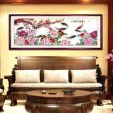 牡丹画花开富贵新中式客厅装饰画沙发背景墙挂画餐厅壁画实木单幅