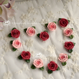 韩式田园复古家居装饰创意婚庆可爱树脂双色玫瑰花冰箱贴磁贴