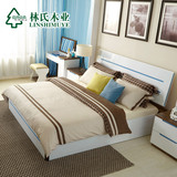 林氏木业简约现代板式床1.5M双人床1.8米成人卧室大床高箱BI1A
