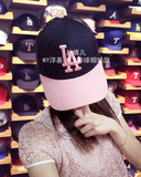 韩国代购-正品MLB道奇队夏季款棒球帽,LA帽子 粉色男女款网帽