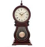 包邮枫叶欧式复古摆件实木木质客厅座钟创意摆钟艺术中式台钟