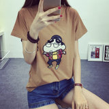 夏季新款韩版刺绣T恤女大码宽松短袖体恤学生半袖上衣服bf闺蜜装