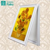 派刻欧式电表箱装饰画壁画客厅可推拉有框画翻盖油画花卉花瓶竖