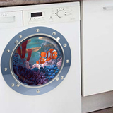 儿童房冰箱洗衣机装饰海底总动员潜水艇圆窗户海景防水墙贴ZYW024