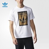 adidas 阿迪达斯 三叶草 男子 短袖T恤 白 AJ5205