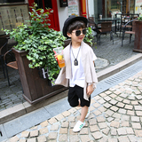 韩国2016夏女童装男童纯棉潮酷马夹披风斗蓬上衣外套个性时尚韩版