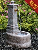 石雕洗手盆水景 家居园林别墅花园水龙头拖把池石雕喷泉流水摆件