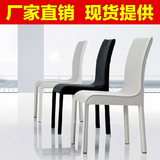 黑白色鳄鱼皮餐椅简约现代吃饭椅皮艺现代不锈钢时尚餐桌椅子