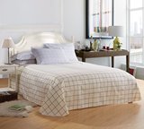 1.2米1.5m2床条纹格子全棉单独单个单件纯棉斜纹床单出口外贸睡单