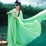 新款古装服装 性感舞蹈服古装摄影写真服装绿薄纱唐装汉服仙女服