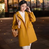 2015新款韩版冬装大码女装中长款修身呢子大衣潮加厚毛呢外套女