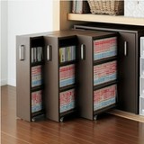 包邮可移动书柜书架储物柜多功能收纳柜隐藏书橱木质柜子带门宜家