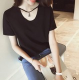2016夏季情侣闺蜜装大码女装显瘦T恤小衫短袖套头韩版潮学生体恤