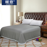 暖意 床单单件纯棉夏季加厚纯色简约斜纹棉布花边被单可定做宿舍
