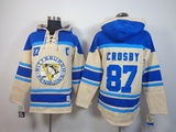 NHL男冰球服Pittsburgh Penguins企鹅队87号CROSBY米色卫衣连帽衫