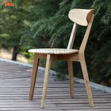 简约时尚日式田园橡木餐椅 经典咖啡椅北欧经典书椅现代实木餐椅