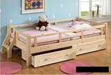 包邮 儿童床实木松木加厚童床实木家具环保男孩女孩幼儿床带护栏